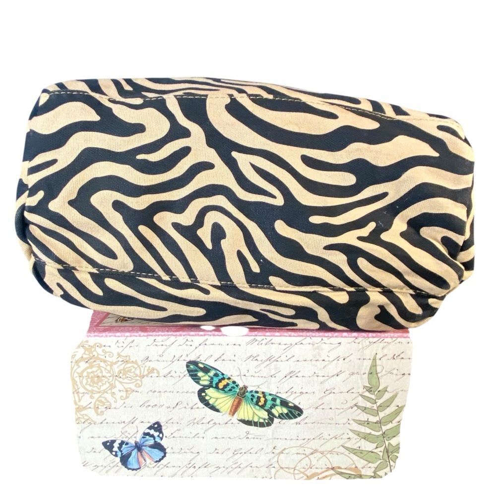 Canvas Tote Animal Print Sturdy Dual Handle Multiple Pockets Roomy Craft Bag - Picture 7 of 12